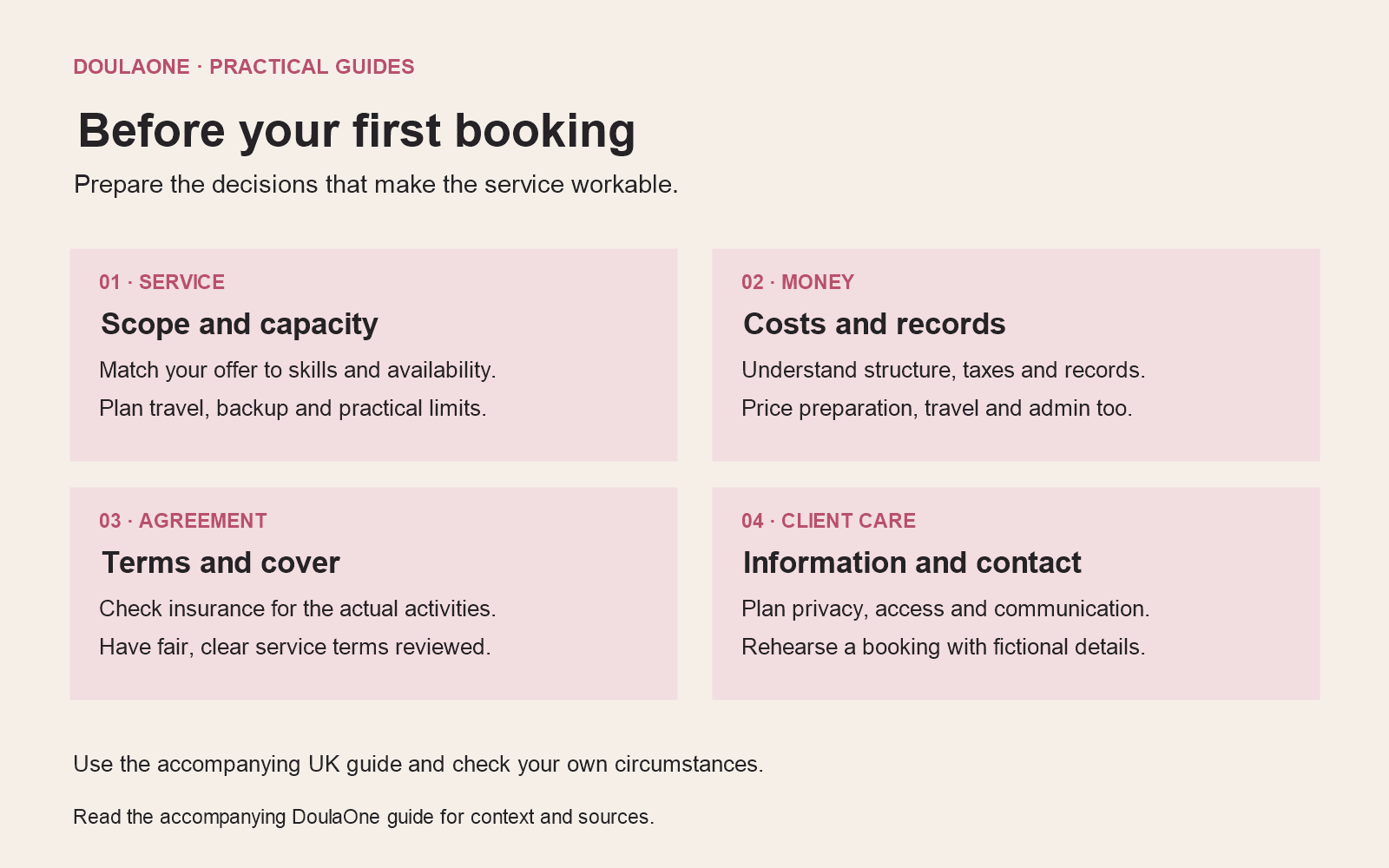 Starting a doula business in the UK: before your first booking