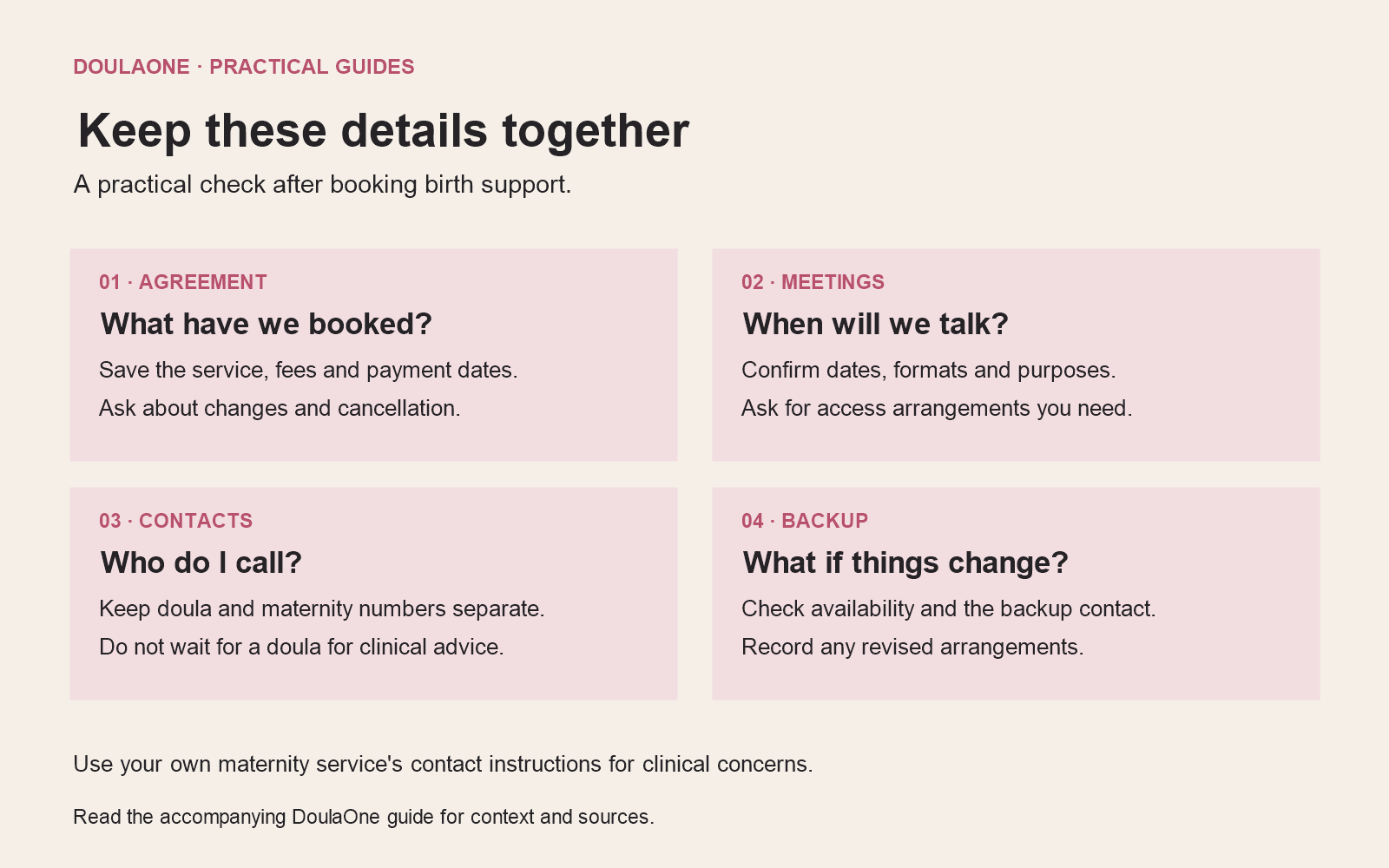 You've booked a doula: what to agree before the birth